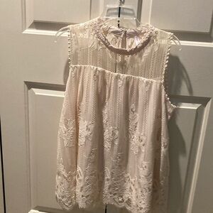 Xhilaration ivory lace babydoll top